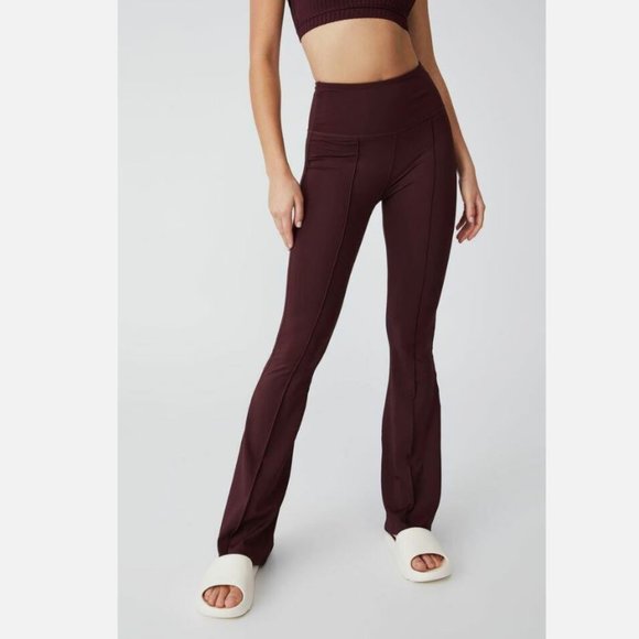 Cotton On Ladies Contouring Yoga Flare Pant, RUM RAISIN, L - Picture 3 of 7